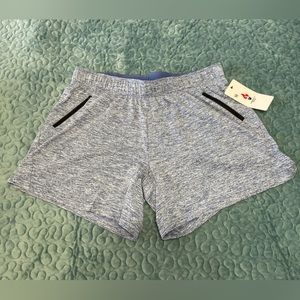 NWT Liberty Pro USA Women’s Shorts Athletic Poly/Spandex Zip Pockets Blue/Gray